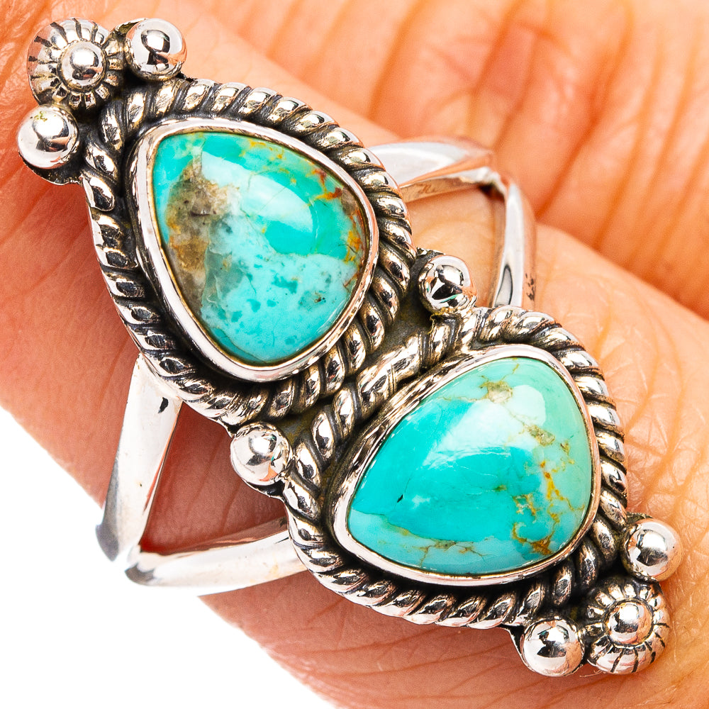 Native Style Mohave Turquoise Ring Size 7 (.925 Sterling Silver)