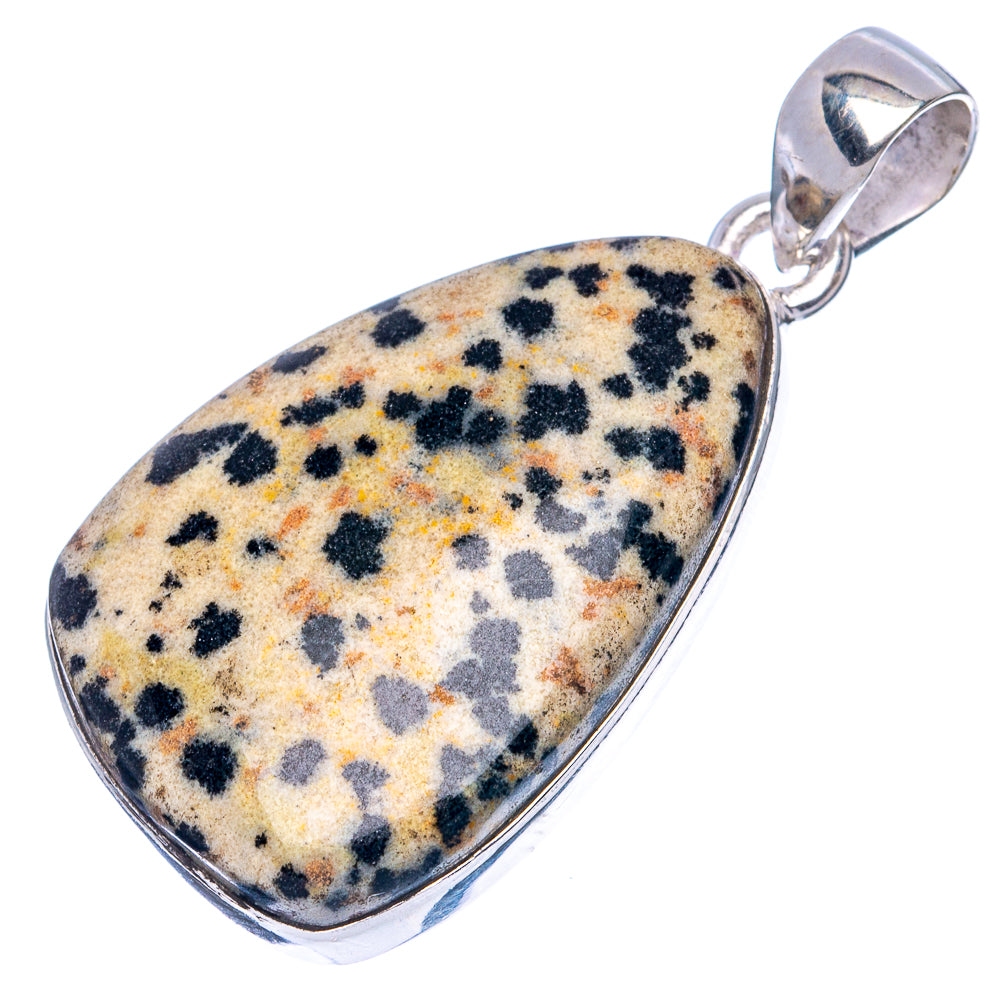 Dalmatian Jasper Pendant 1 1/2" (925 Sterling Silver) P42197
