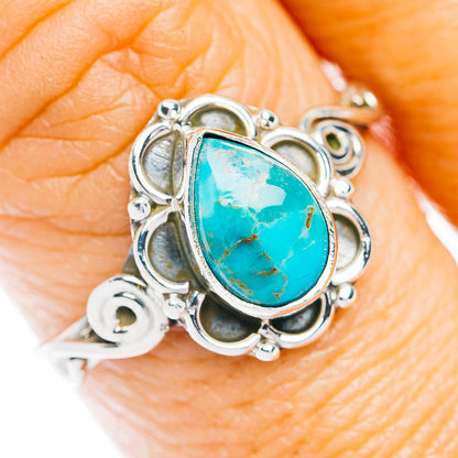 Southwestern Style Kingman Turquoise Ring Size 8.75 (.925 Sterling Silver)