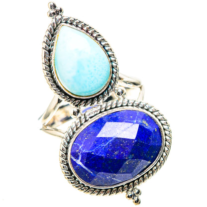 Large Lapis Lazuli, Larimar Ring Size 9.75 (925 Sterling Silver) RING138911