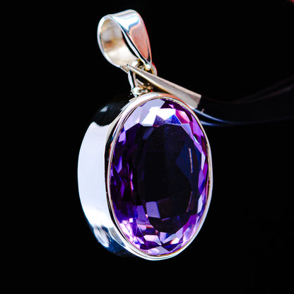 20.4ct Faceted Brazilian Amethyst Pendant 1 1/4" (.925 Sterling Silver)