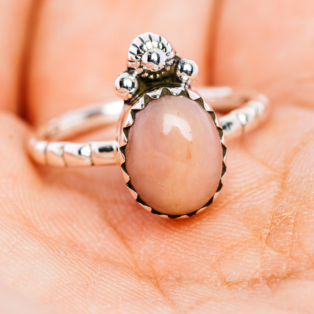 Pink Opal Ring Size 7 (.925 Sterling Silver)