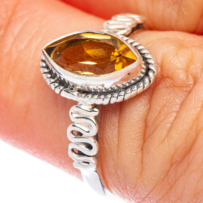 Faceted Citrine Dainty Ring Size 6 (925 Sterling Silver) R145742