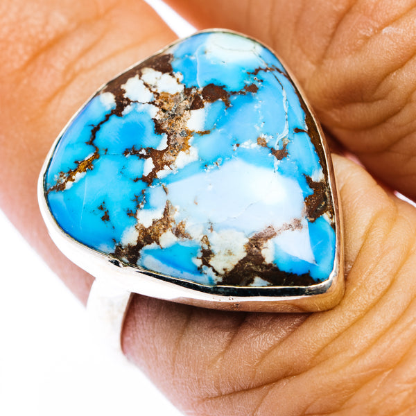 Golden Hills Turquoise Ring Size 8 (.925 Sterling Silver)