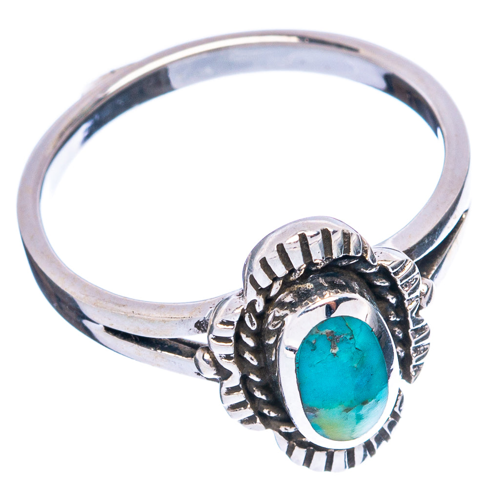 925 sterling silver turquoise oval cabochon ring with detailed bezel and textured band
