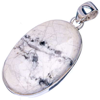 Howlite Pendant 1 5/8" (925 Sterling Silver) P42202