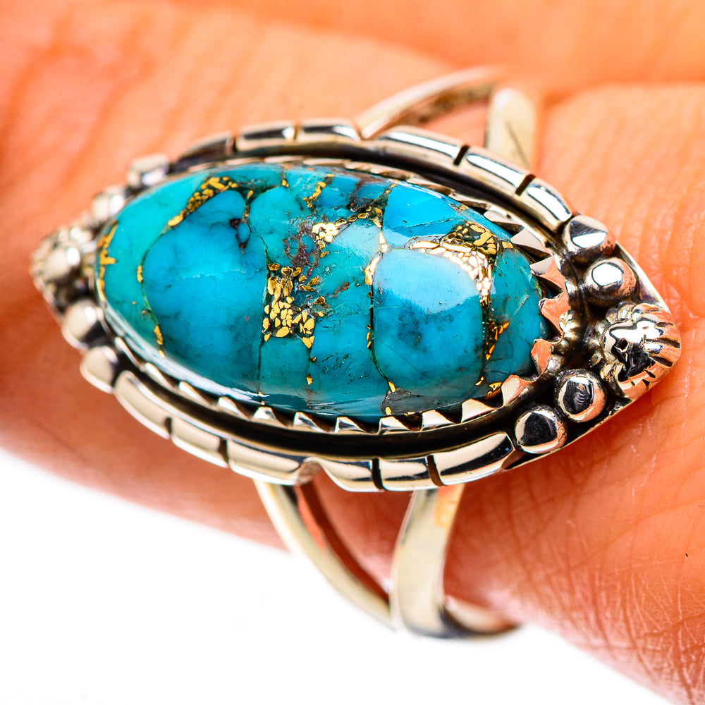 Blue Copper Composite Turquoise Ring Size 10 (925 Sterling Silver) RING138448