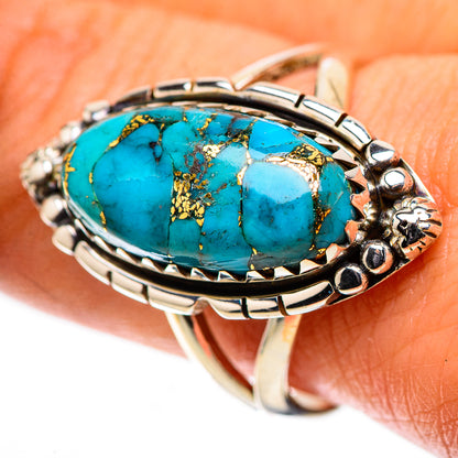Blue Copper Composite Turquoise Ring Size 10 (925 Sterling Silver) RING138448
