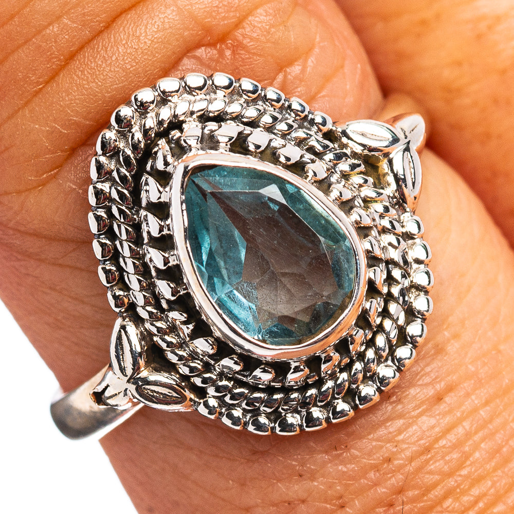 Blue Topaz Ring Size 8 (.925 Sterling Silver)