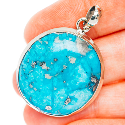 Persian Turquoise Pendant 1 5/8" (German Silver)