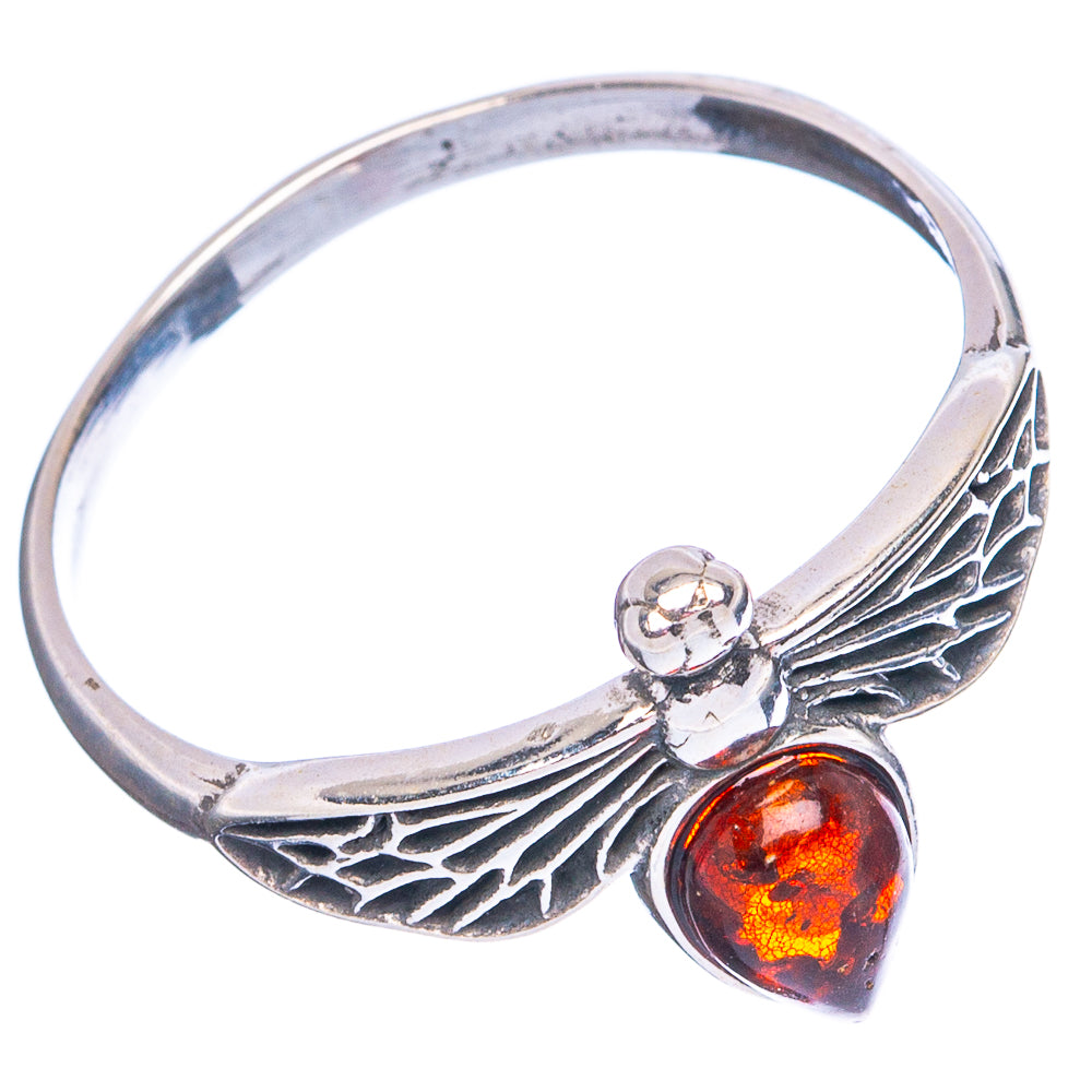 Baltic Amber Honey Bee Ring Size 8.75 (.925 Sterling Silver)