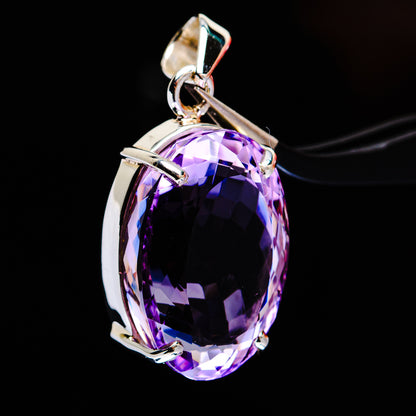 Premium Brazilian Amethyst Pendant 1 3/8" (.925 Sterling Silver)