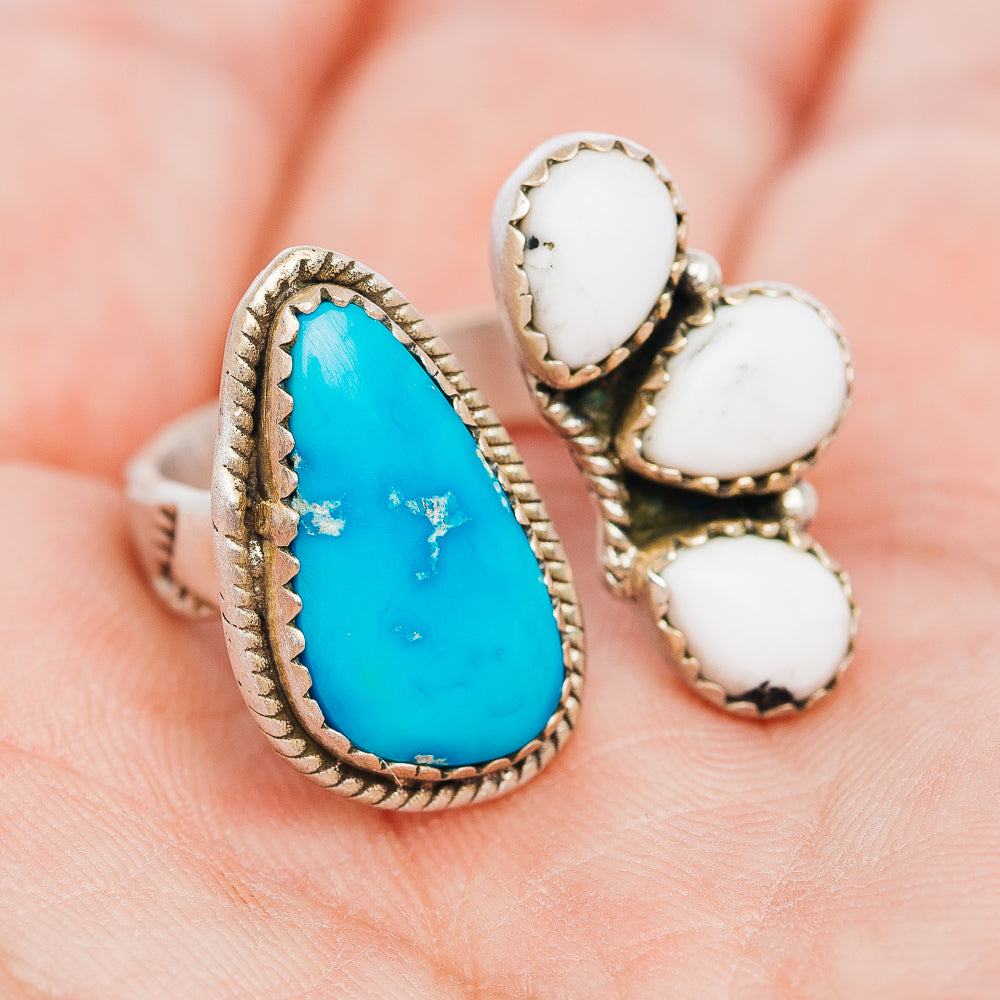 Exclusive Sierra Bella Turquoise, White Buffalo Turquoise Ring Size 7.25 (.925 Sterling Silver)