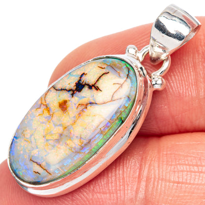 Rare Sterling Opal Pendant 1 1/4" (925 Sterling Silver) P41613