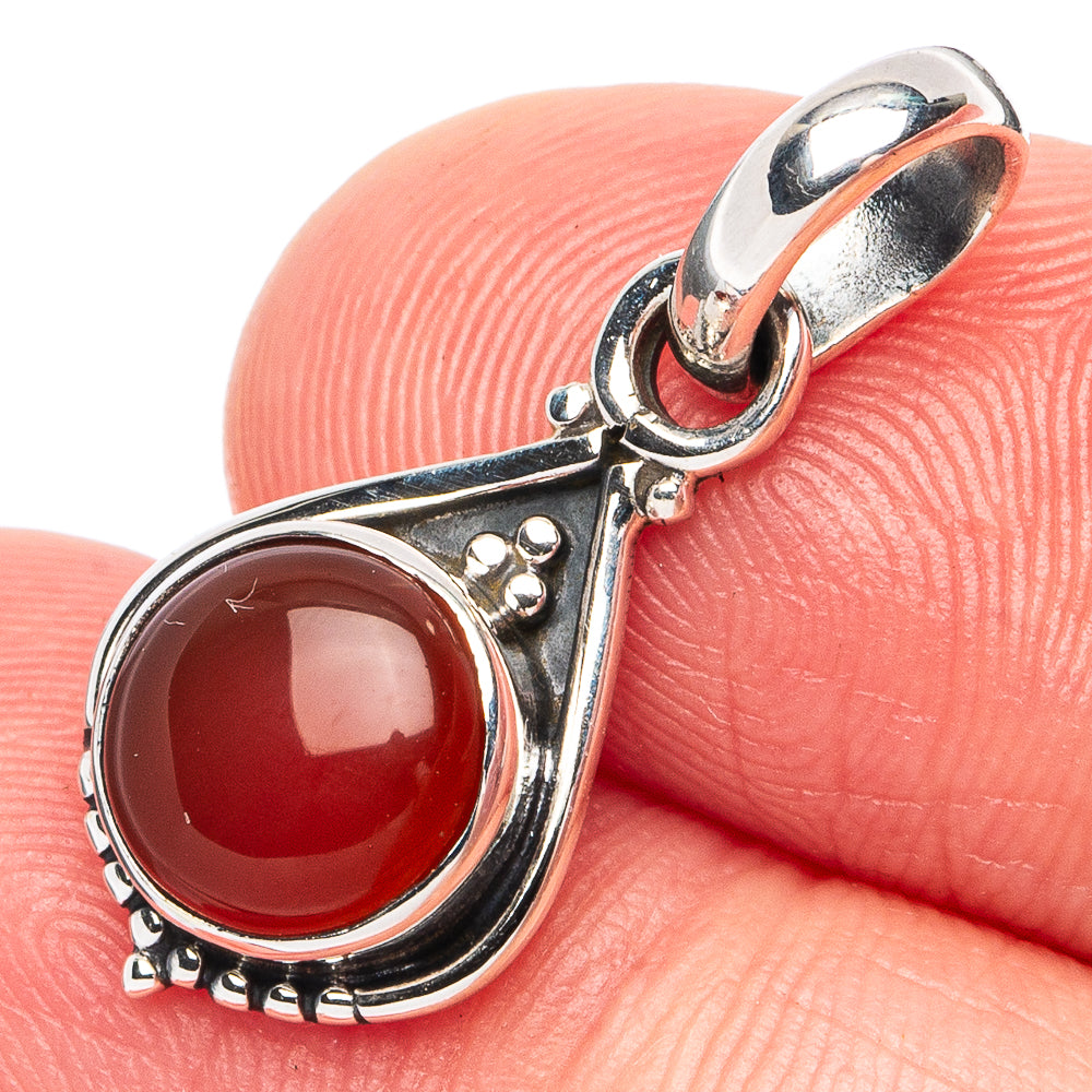 Dainty Carnelian Pendant 1" (925 Sterling Silver) P45317