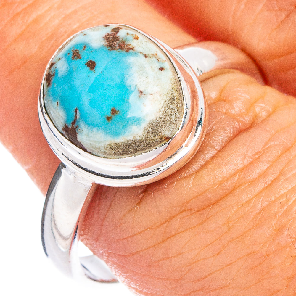 Rare Golden Hills Turquoise Ring Size 9 (.925 Sterling Silver)