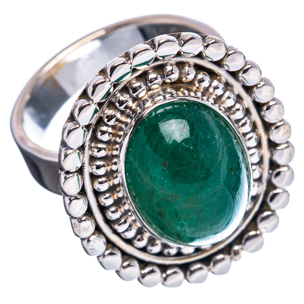 10+ ct Premium Zambian Emerald Ring Size 7 Adjustable (.925 Sterling Silver)