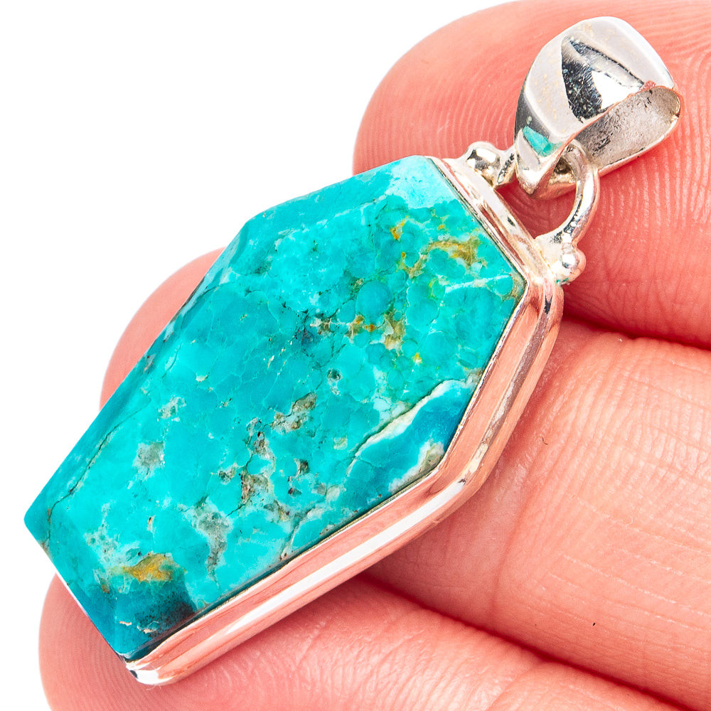 Mohave Turquoise Pendant 1 3/8" (925 Sterling Silver) P45139