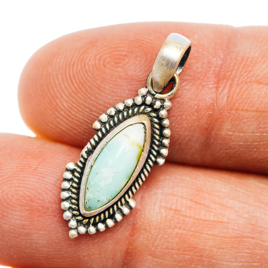 Southwestern Style Palomino Turquoise Pendant 1 1/8" (.925 Sterling Silver)