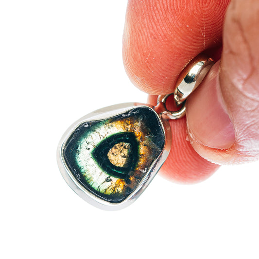 Watermelon Tourmaline Pendant 1 1/8" (German Silver)