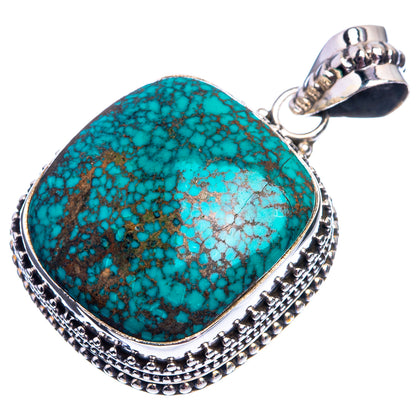 Tibetan Turquoise Pendant 1 1/2" (925 Sterling Silver) P38962
