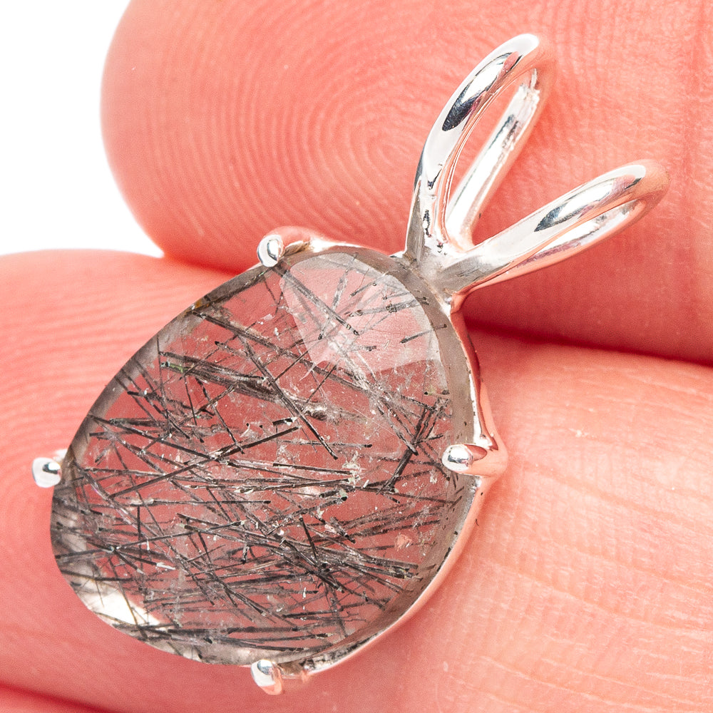 Value Tourmalinated Quartz Pendant 7/8" (925 Sterling Silver) P44434