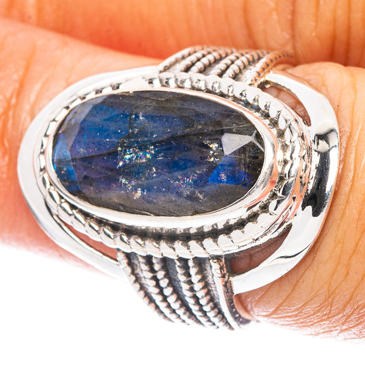 Labradorite Ring Size 6.5 (925 Sterling Silver) R7020