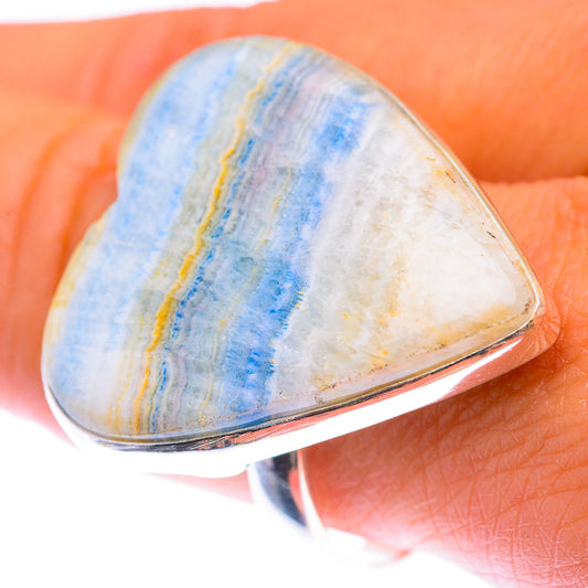 Large Blue Scheelite Ring Size 10 (925 Sterling Silver) RING140022