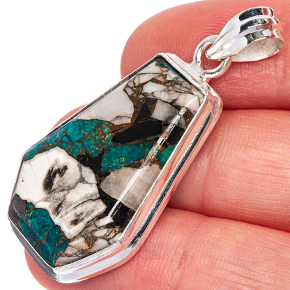 Howlite Chrysocolla Pendant 1 3/4" (925 Sterling Silver) P40726