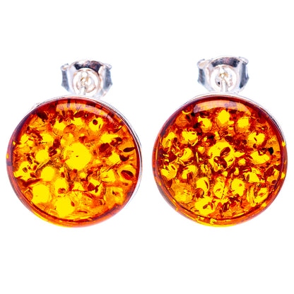Baltic Amber Earrings 1/2" (.925 Sterling Silver)