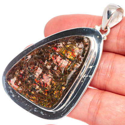 Huge Ammolite 2 5/8" Pendant (925 Sterling Silver) P40009