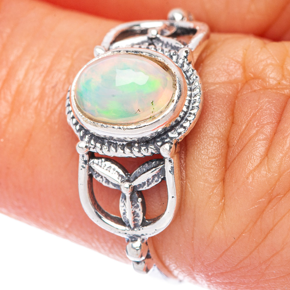 Rare Ethiopian Opal Dainty Ring Size 8 (925 Sterling Silver) R145915