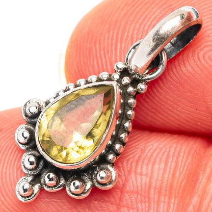 Lemon Quartz Dainty Pendant 1" (.925 Sterling Silver)
