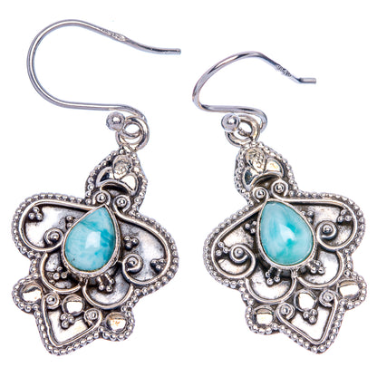 Larimar Earrings 1 1/2" (925 Sterling Silver) E433257