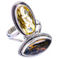 Large Lemon Quartz, Pietersite Ring Size 9 (925 Sterling Silver) R140836