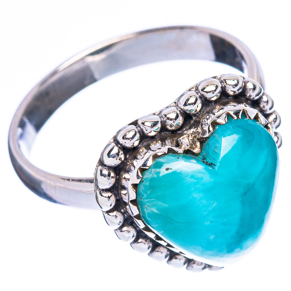 Larimar Heart 925 Sterling Silver Ring Size 8.5 Ana Co R2536