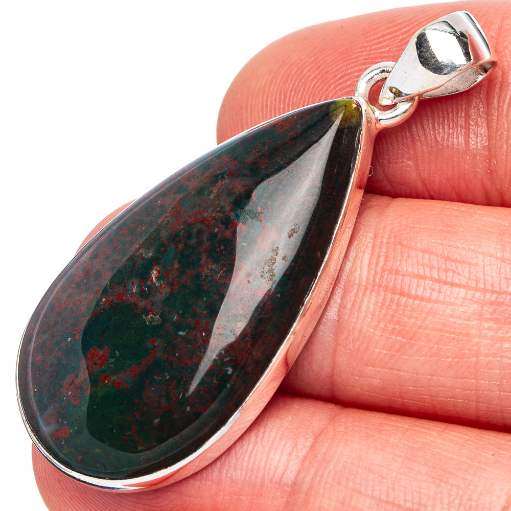 Bloodstone Pendant 1 3/4" (925 Sterling Silver) P43129