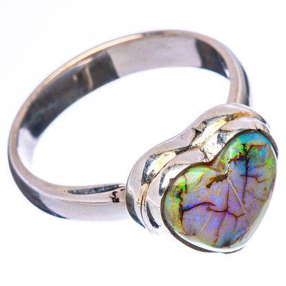 Rare Sterling Opal Heart Ring Size 7 (925 Sterling Silver) R4308