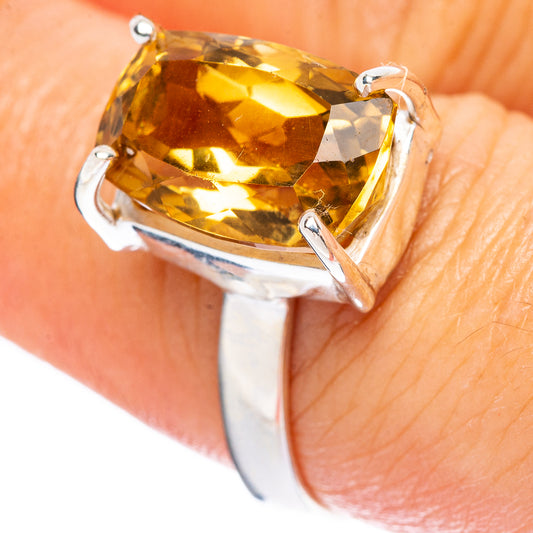 Faceted Citrine Ring Size 7.25 (925 Sterling Silver) R4571