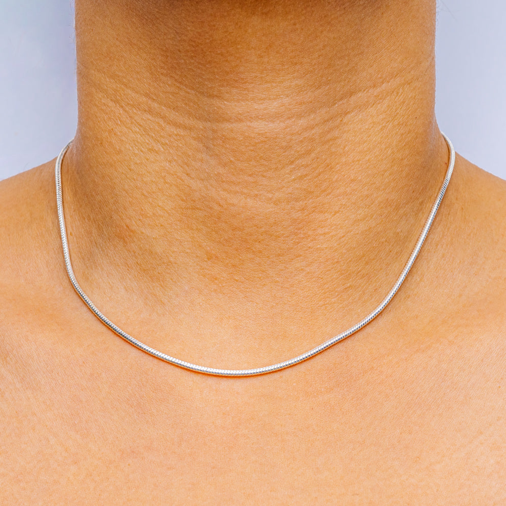 2mm Thick - 925 Sterling Silver Sanke Chain 16 1/2"