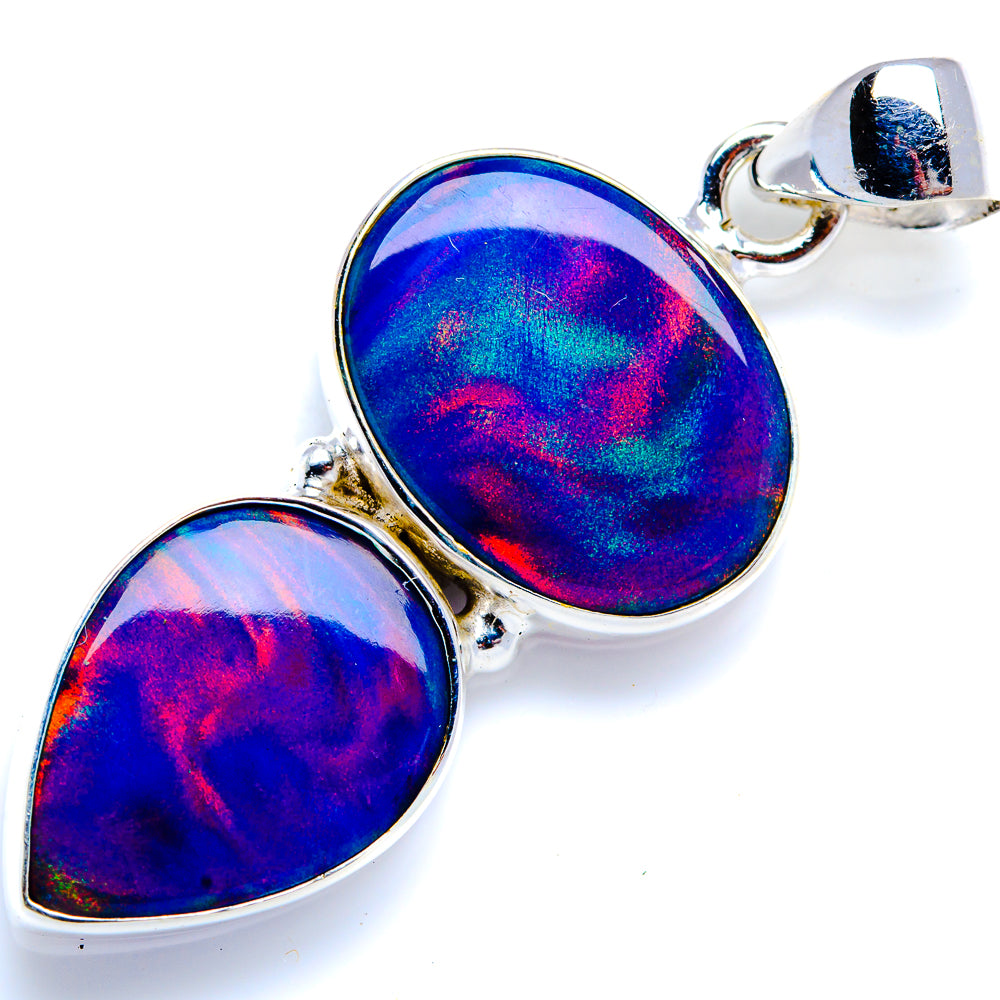 Aura Opal 925 Sterling Silver Pendant 1 5/8" (925 Sterling Silver) PD38328