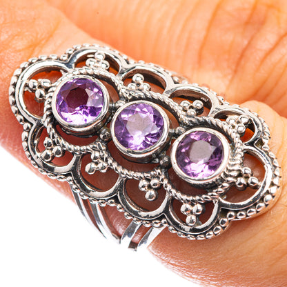 Faceted Amethyst Ring Size 6 (925 Sterling Silver) R143099