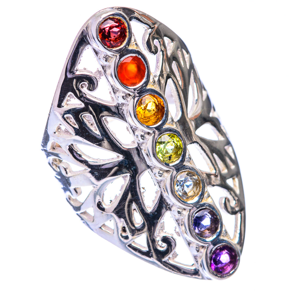 Rainbow Chakra Ring Size 6 (925 Sterling Silver) R141546