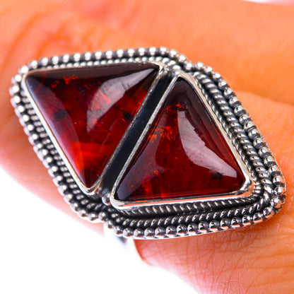 Large Baltic Amber Ring Size 9 (925 Sterling Silver) RING140005