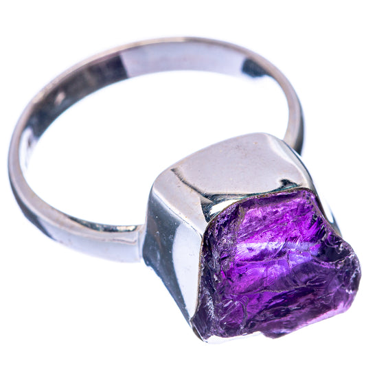 Large Raw Amethyst Ring Size 7.75 (925 Sterling Silver) R144835