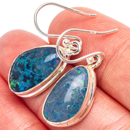 Rare Triplet Opal Earrings 1 1/4" (925 Sterling Silver) E1859