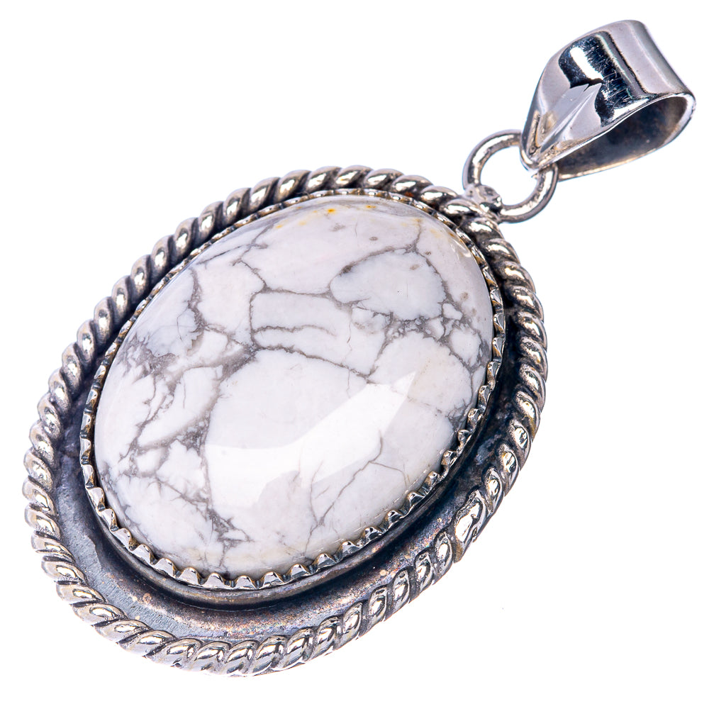 Howlite Pendant 1 5/8" (925 Sterling Silver) P40788