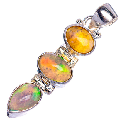 Rare Ethiopian Opal Pendant 1 5/8" (925 Sterling Silver) P40648
