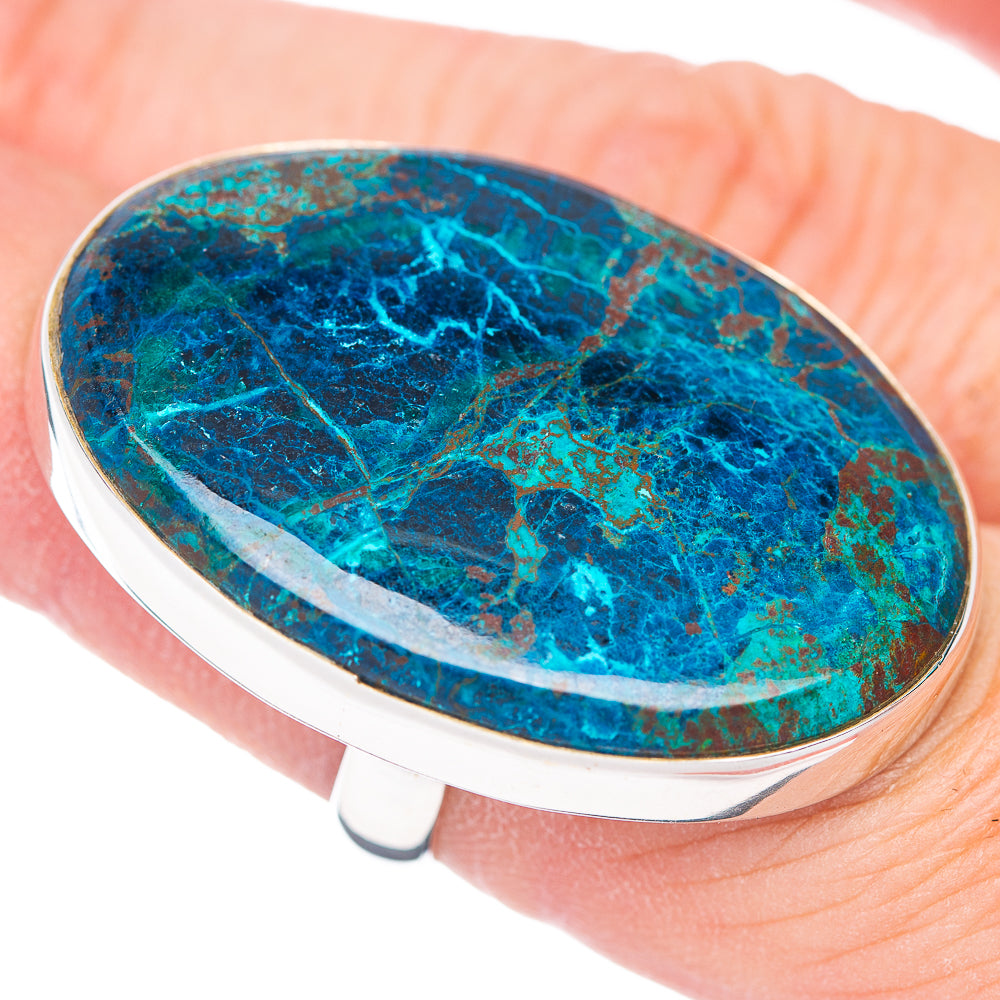 Large Premium Shattuckite Ring Size 7.25 Adjustable (.925 Sterling Silver)