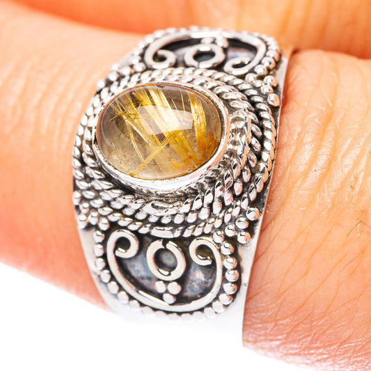 Rutilated Quartz Ring Size 7.75 (925 Sterling Silver) R3963